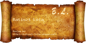 Batiszt Lola névjegykártya